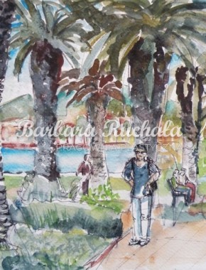Promenada w Splicie, 30x20, akwarela 