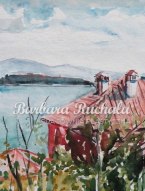 Widok z okna - Sviety Vlas Bułgaria, 30x20, akwarela