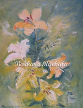 Lilie z ogródka Eli, 30x40, olej na płótnie