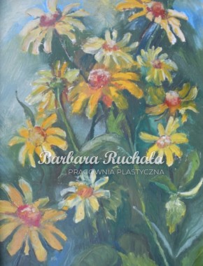 Rudbekia, 30x50, olej na płótnie